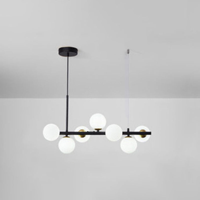 Round Island Chandelier Lights Contemporary Glass Chandelier Lighting Fixtures for Dining Table