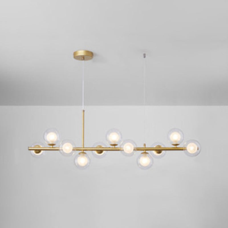 Round Island Chandelier Lights Contemporary Glass Chandelier Lighting Fixtures for Dining Table