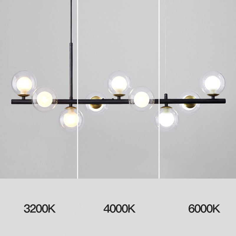 Round Island Chandelier Lights Contemporary Glass Chandelier Lighting Fixtures for Dining Table