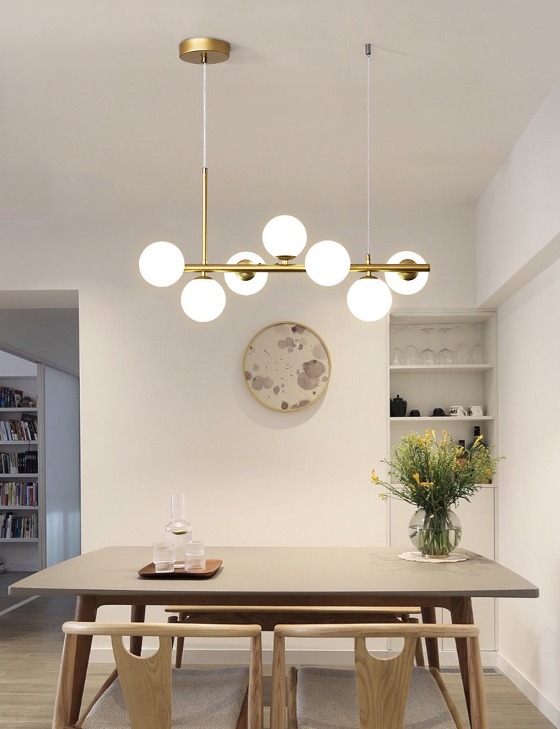 Round Island Chandelier Lights Contemporary Glass Chandelier Lighting Fixtures for Dining Table