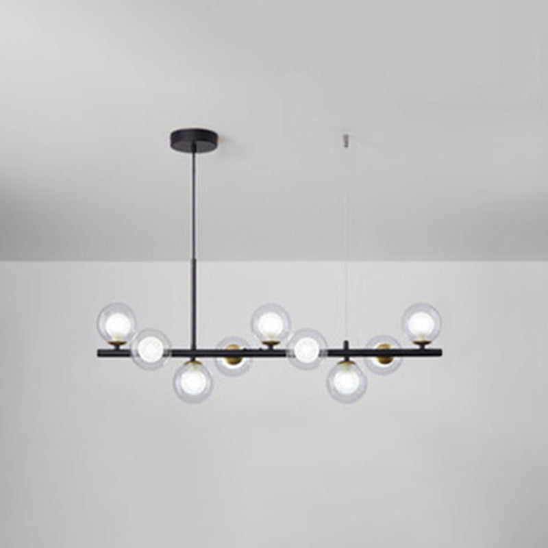 Round Island Chandelier Lights Contemporary Glass Chandelier Lighting Fixtures for Dining Table