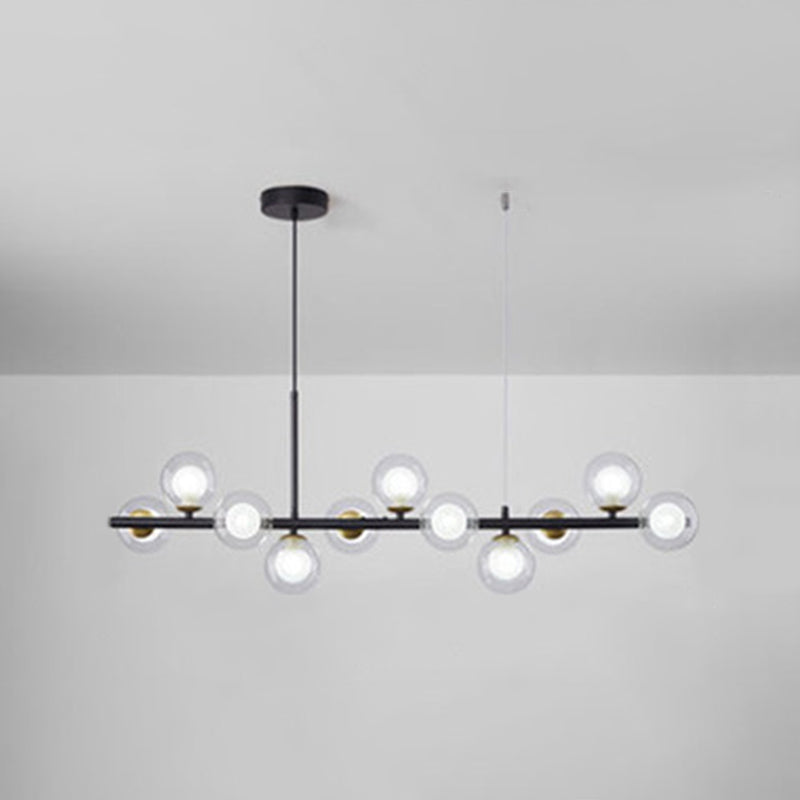 Round Island Chandelier Lights Contemporary Glass Chandelier Lighting Fixtures for Dining Table