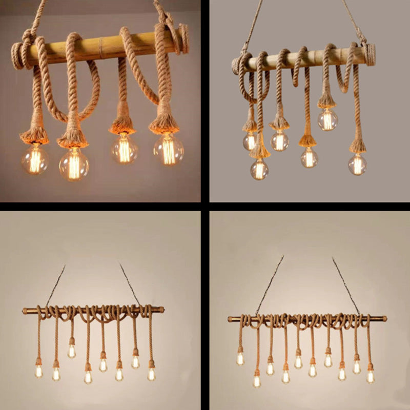 Ampoule exposée grande cuisine de la cuisine corde rétro de style industriel de style industriel îles lumières pour café