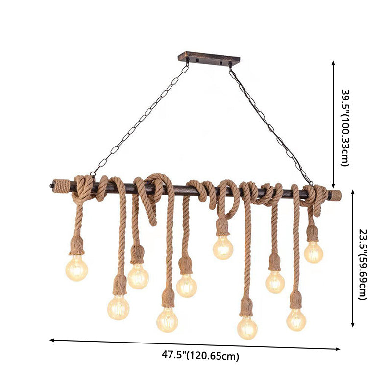 Ampoule exposée grande cuisine de la cuisine corde rétro de style industriel de style industriel îles lumières pour café