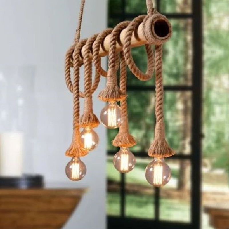 Ampoule exposée grande cuisine de la cuisine corde rétro de style industriel de style industriel îles lumières pour café