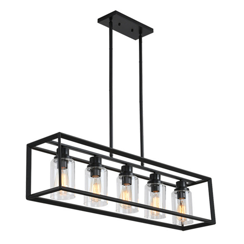 Rectangle Island Chandelier Lights Industrial Style Metal Chandelier Lighting Fixtures for Kitchen