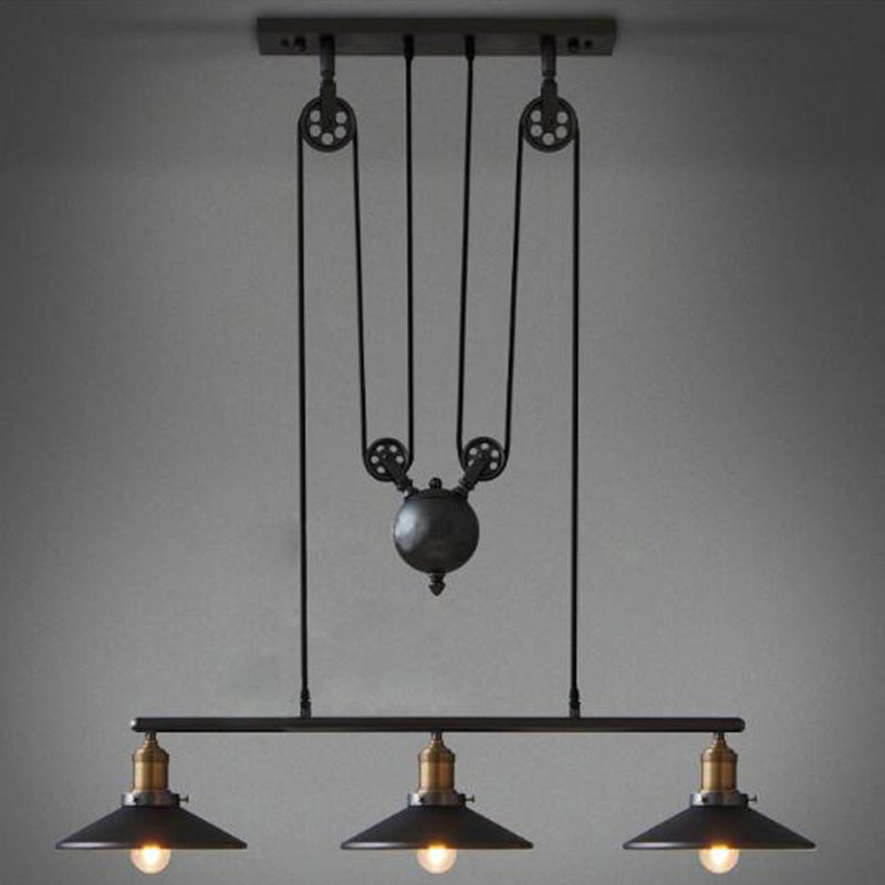 Cone Island Pendant Lights Retro Industrial Style Metal Island Pendant Lights for Restaurant