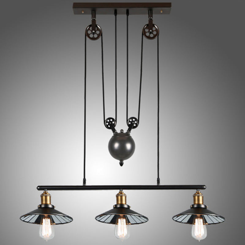 Cone Island Pendant Lights Retro Industrial Style Metal Island Pendant Lights for Restaurant