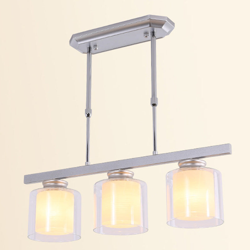 Fidutri di illuminazione a lampadario contemporanei di vetro a vetro pulito contemporaneo dell'isola per tavolo da pranzo