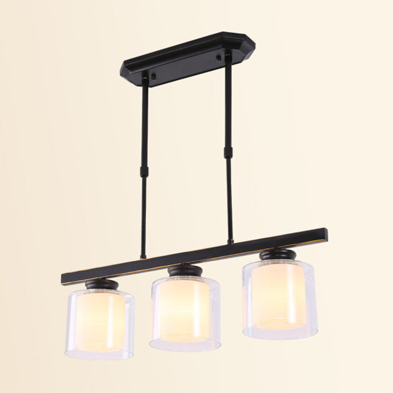 Fidutri di illuminazione a lampadario contemporanei di vetro a vetro pulito contemporaneo dell'isola per tavolo da pranzo