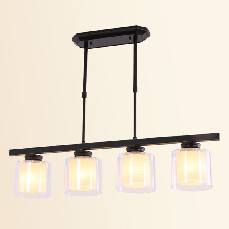 Fidutri di illuminazione a lampadario contemporanei di vetro a vetro pulito contemporaneo dell'isola per tavolo da pranzo