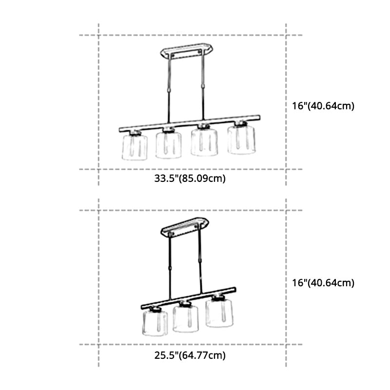 Fidutri di illuminazione a lampadario contemporanei di vetro a vetro pulito contemporaneo dell'isola per tavolo da pranzo
