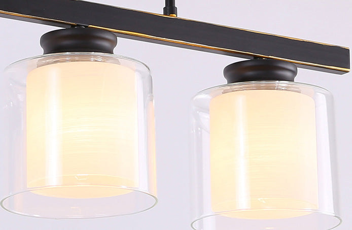 Fidutri di illuminazione a lampadario contemporanei di vetro a vetro pulito contemporaneo dell'isola per tavolo da pranzo