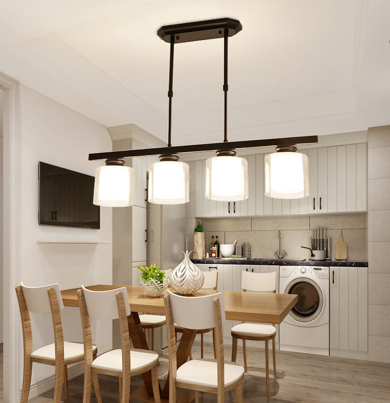 Fidutri di illuminazione a lampadario contemporanei di vetro a vetro pulito contemporaneo dell'isola per tavolo da pranzo