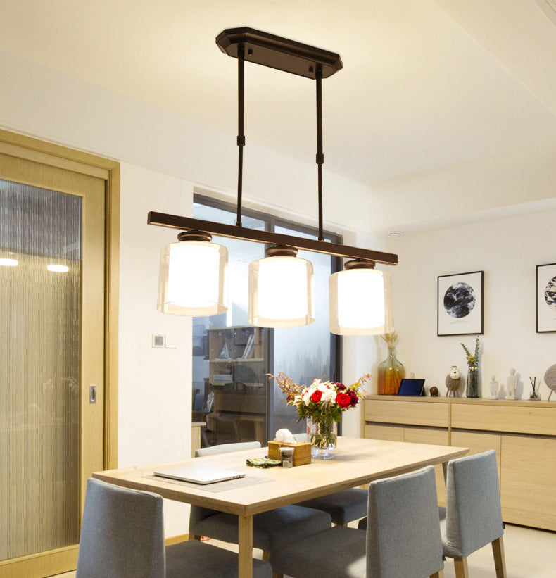 Fidutri di illuminazione a lampadario contemporanei di vetro a vetro pulito contemporaneo dell'isola per tavolo da pranzo