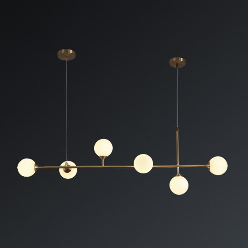 Round Island Lampellale Luci di vetro contemporaneo Fissature di illuminazione lampadario per il ristorante