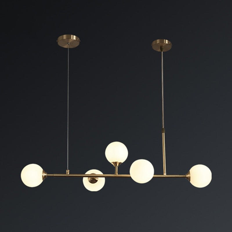 Round Island Lampellale Luci di vetro contemporaneo Fissature di illuminazione lampadario per il ristorante