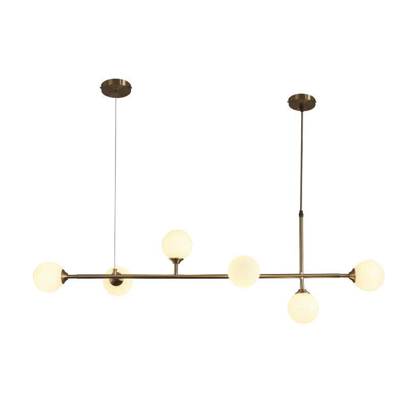 Round Island Lampellale Luci di vetro contemporaneo Fissature di illuminazione lampadario per il ristorante