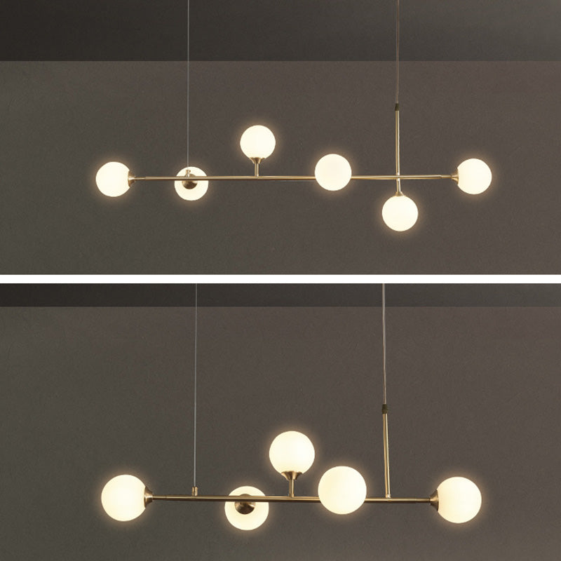 Round Island Lampellale Luci di vetro contemporaneo Fissature di illuminazione lampadario per il ristorante