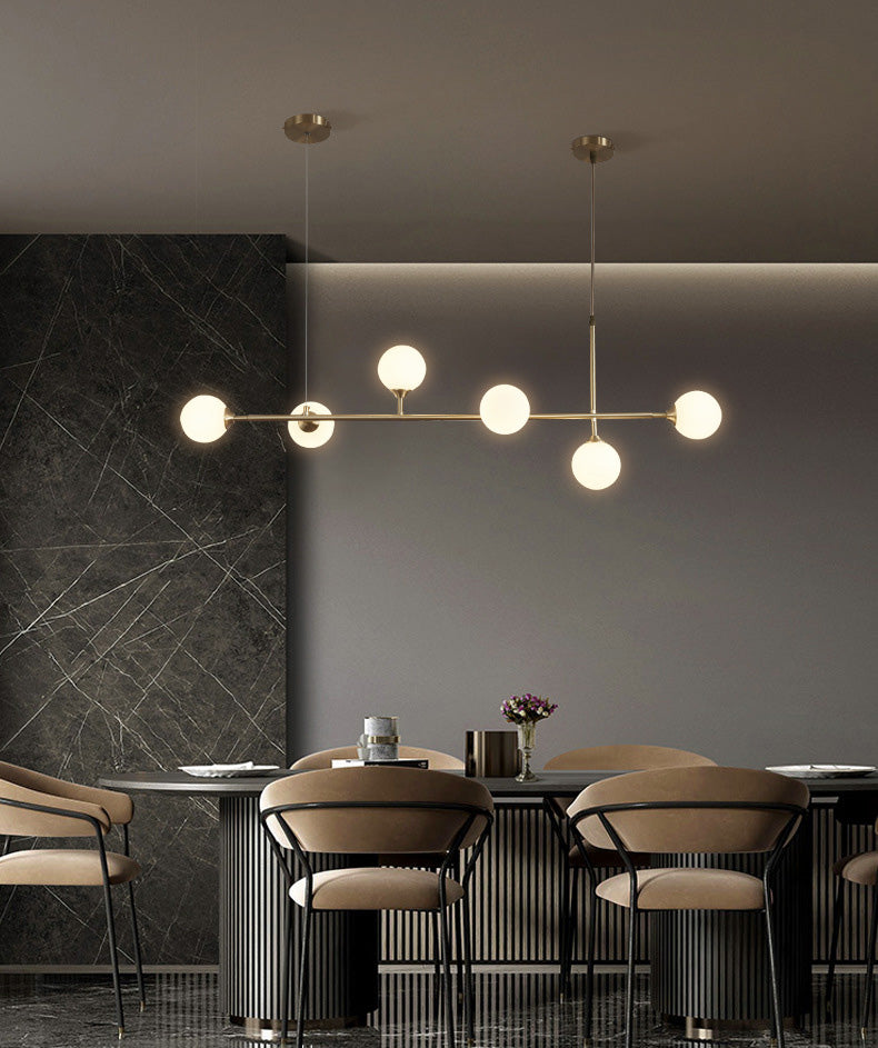 Round Island Lampellale Luci di vetro contemporaneo Fissature di illuminazione lampadario per il ristorante