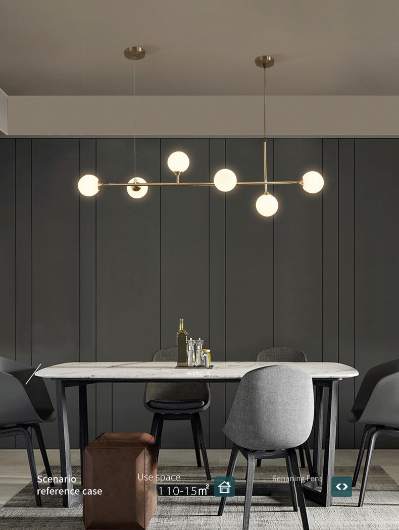 Round Island Lampellale Luci di vetro contemporaneo Fissature di illuminazione lampadario per il ristorante