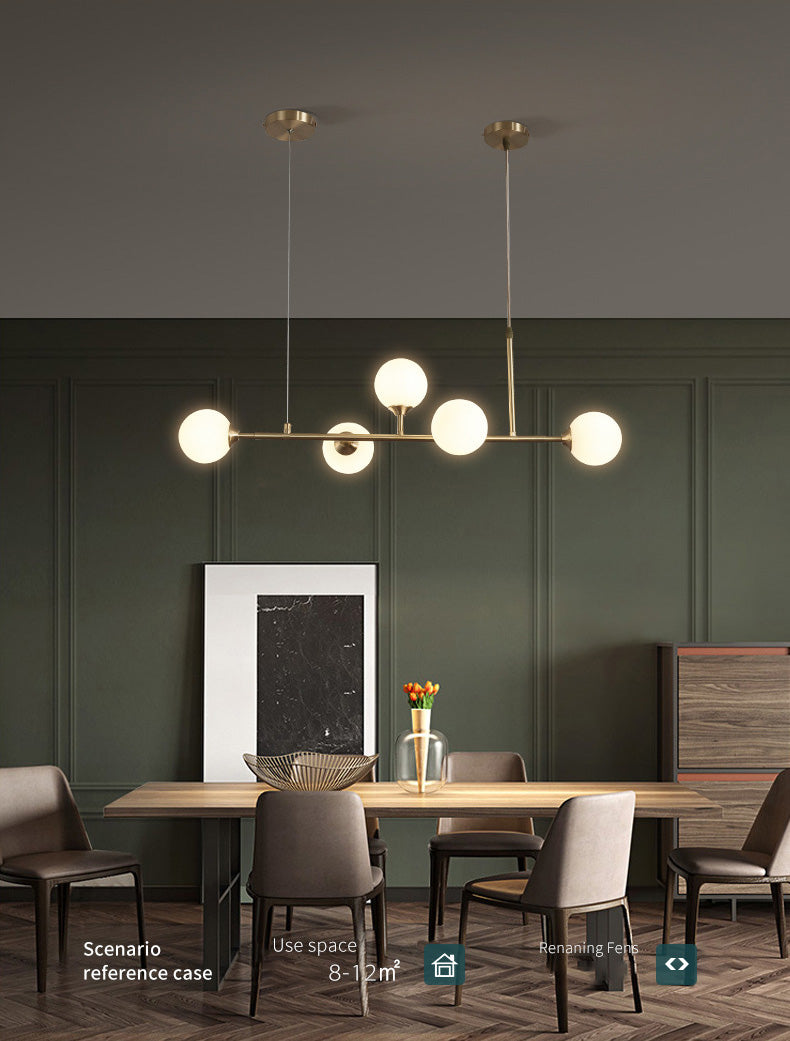 Round Island Lampellale Luci di vetro contemporaneo Fissature di illuminazione lampadario per il ristorante