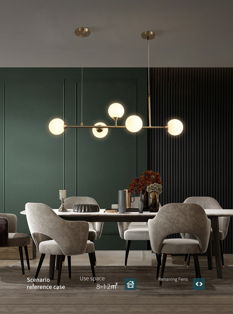 Round Island Lampellale Luci di vetro contemporaneo Fissature di illuminazione lampadario per il ristorante