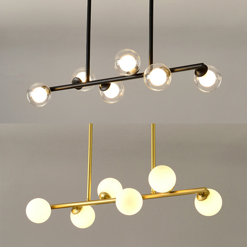 Spherical Hanging Island Lights Ultra-Contemporary Glass Chandelier Lighting Fixtures for Restaurant