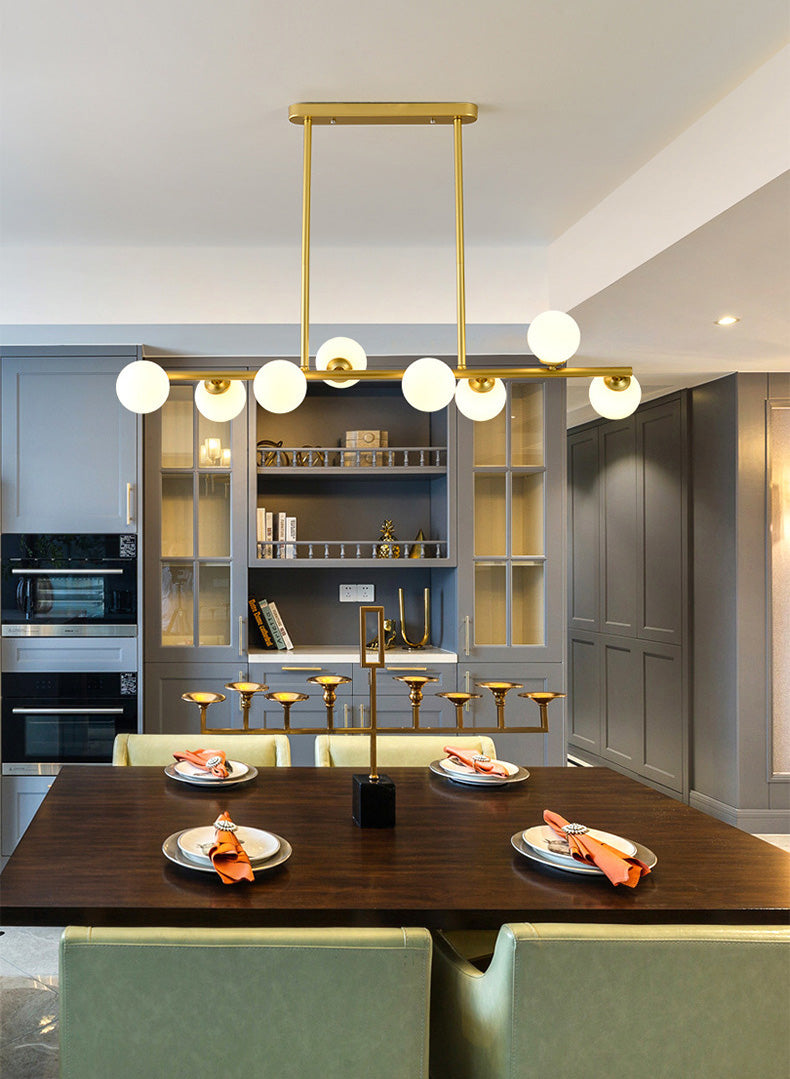 Spherical Hanging Island Lights Ultra-Contemporary Glass Chandelier Lighting Fixtures for Restaurant