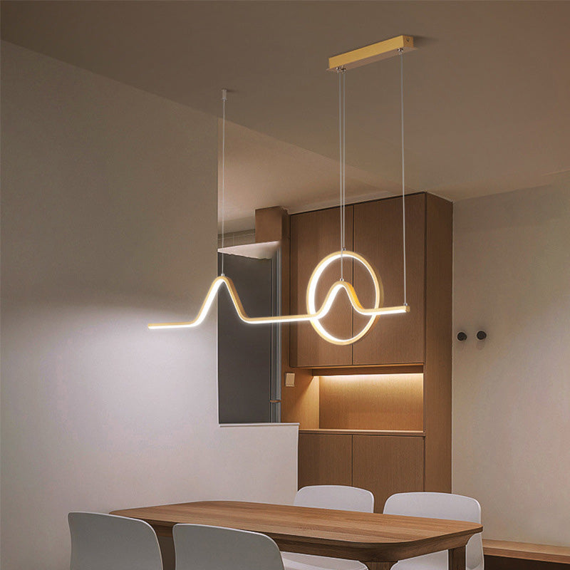 Curl Island Pendant Lights Modern Metal Chandelier Lighting Fixtures for Restaurant