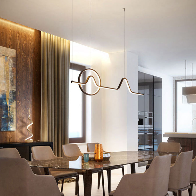 Curl Island Pendant Lights Modern Metal Chandelier Lighting Fixtures for Restaurant