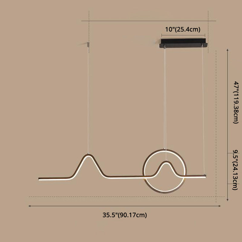 Curl Island Pendant Lights Modern Metal Chandelier Lighting Fixtures for Restaurant