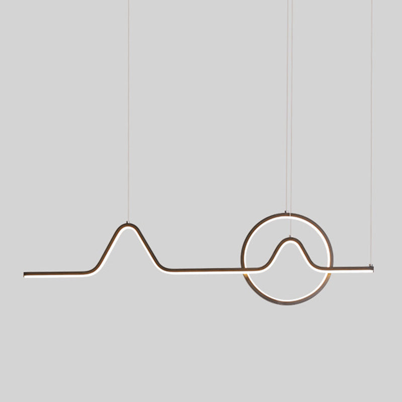 Curl Island Pendant Lights Modern Metal Chandelier Lighting Fixtures for Restaurant