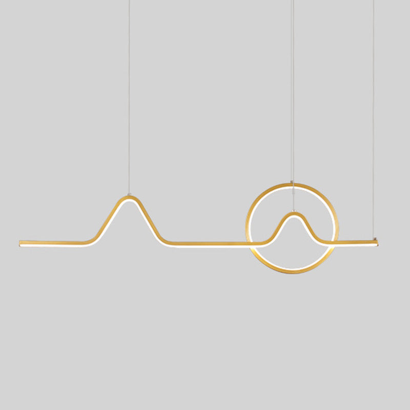 Curl Island Pendant Lights Modern Metal Chandelier Lighting Fixtures for Restaurant