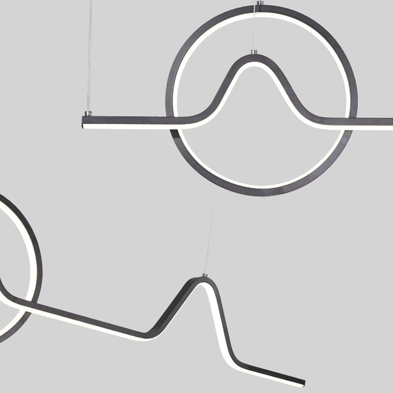 Curl Island Pendant Lights Modern Metal Chandelier Lighting Fixtures for Restaurant