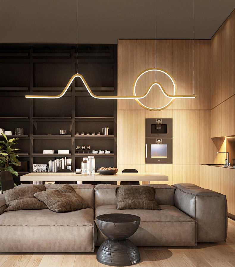 Curl Island Pendant Lights Modern Metal Chandelier Lighting Fixtures for Restaurant