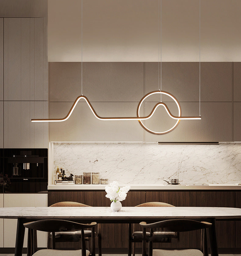 Curl Island Pendant Lights Modern Metal Chandelier Lighting Fixtures for Restaurant