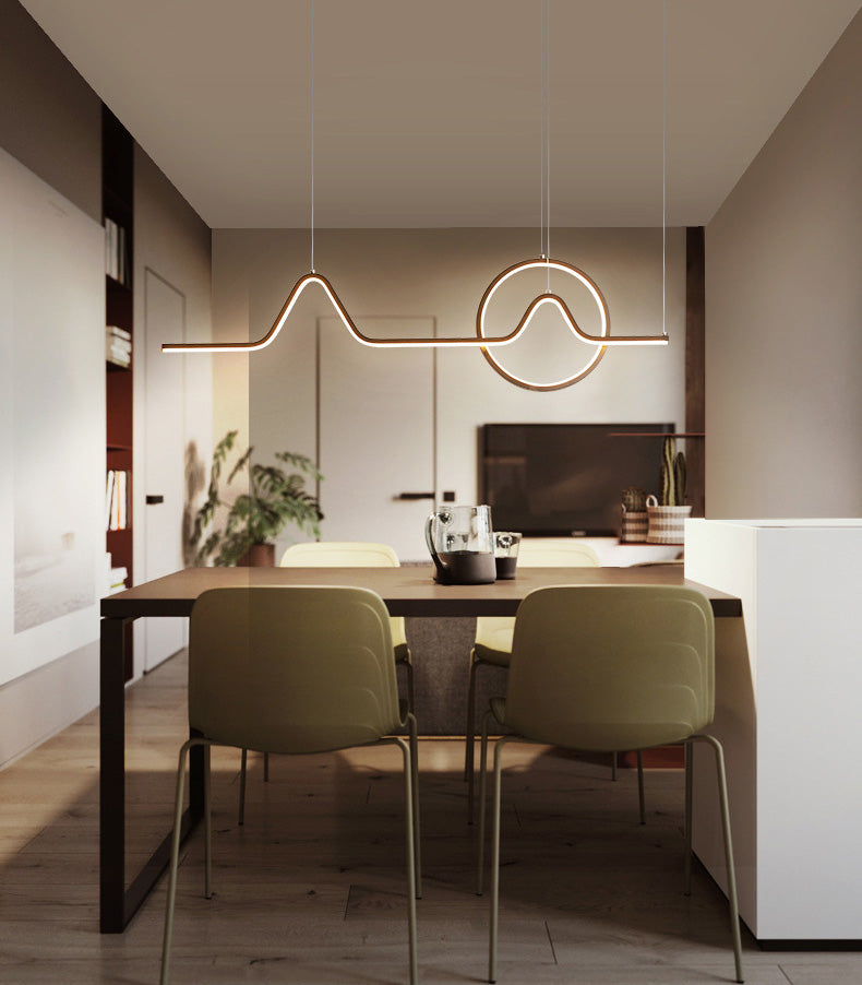 Curl Island Pendant Lights Modern Metal Chandelier Lighting Fixtures for Restaurant