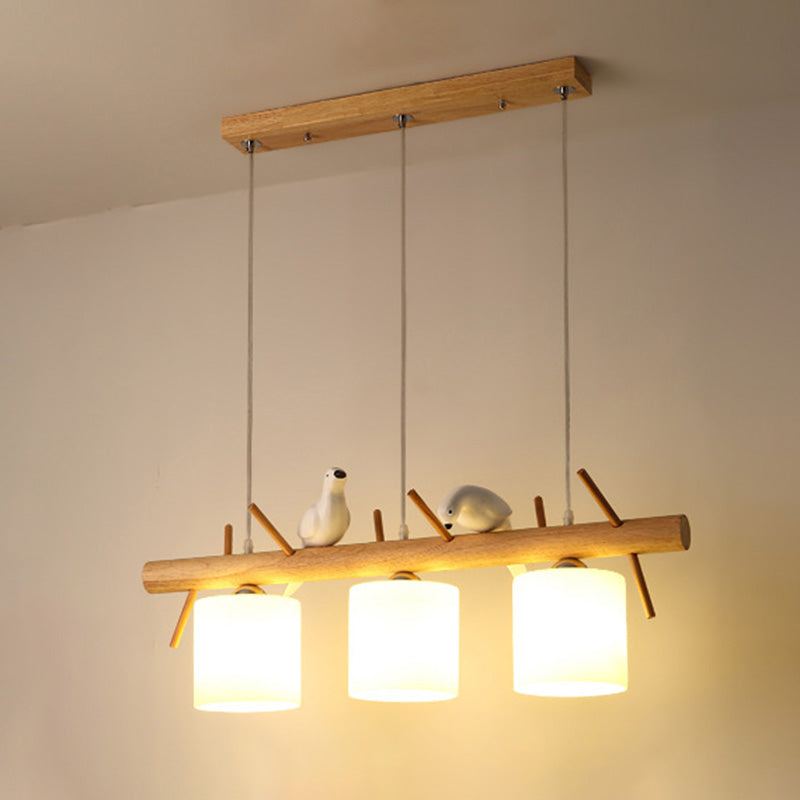 Cylindrical Island Pendant Lights Ultra-Contemporary Wood Island Pendant Lights for Restaurant