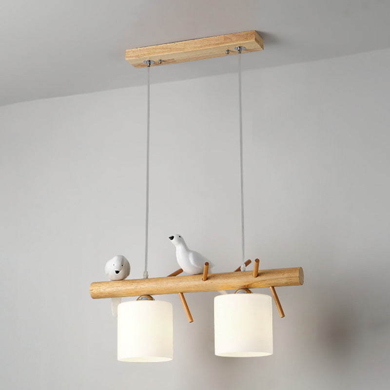 Cylindrical Island Pendant Lights Ultra-Contemporary Wood Island Pendant Lights for Restaurant