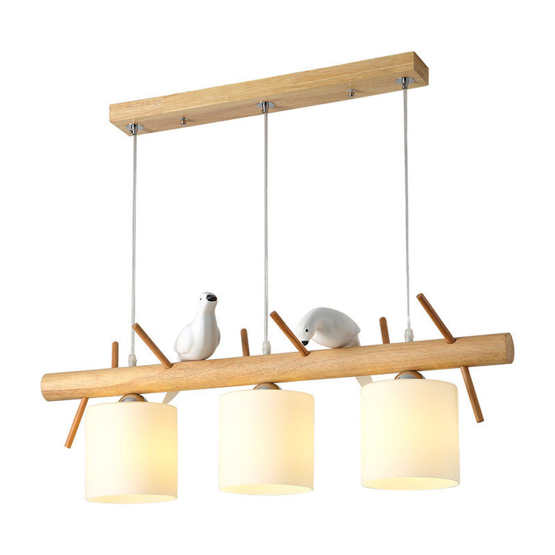 Cylindrical Island Pendant Lights Ultra-Contemporary Wood Island Pendant Lights for Restaurant