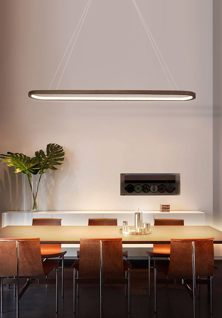 Oval Island Chandelier Lights Simplicity Wood Chandelier Lighting Fixtures for Restaurant