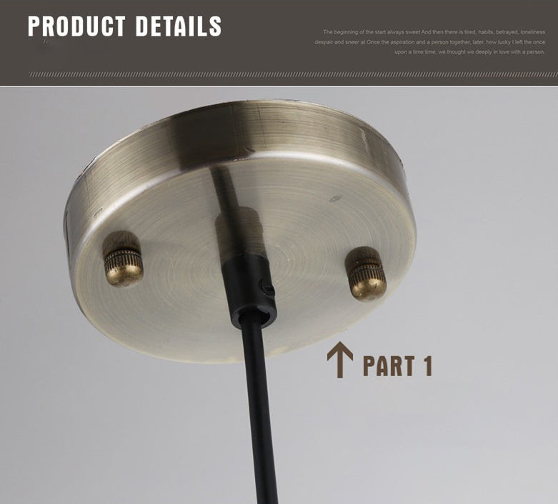 Ribbed Frosted Glass Dome Shade Hanging Light Metal Lamp Holder Bedside Lamp with 59" Adjustable Hanging Cord