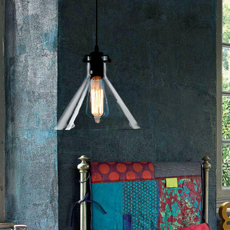 Heldere glazen kegel schaduw plafond hanger lamp industriële stijl enkele lamp hangend licht voor gang gang