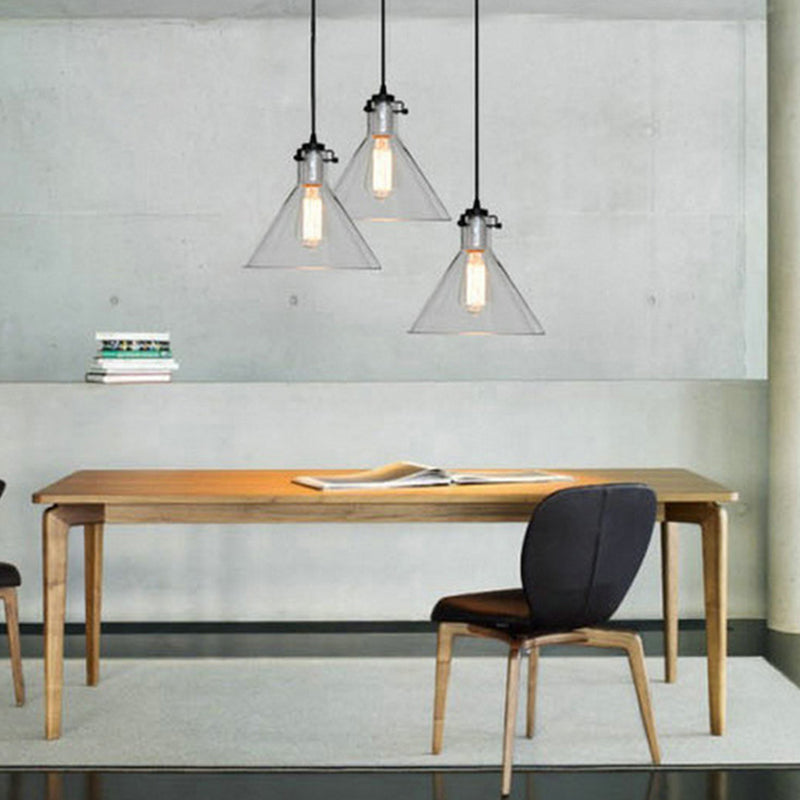 Heldere glazen kegel schaduw plafond hanger lamp industriële stijl enkele lamp hangend licht voor gang gang