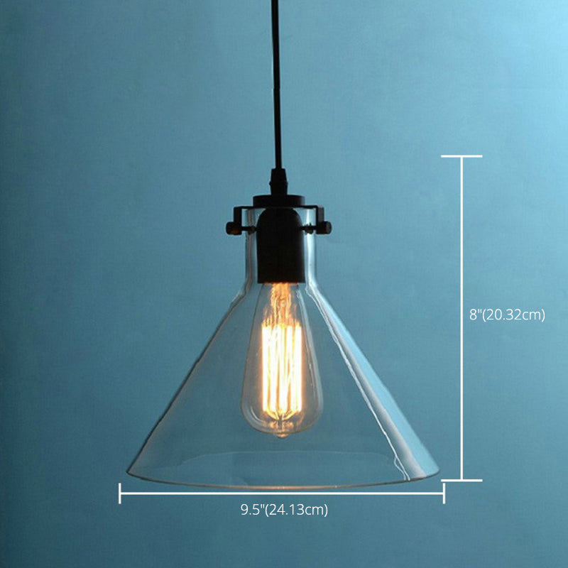 Heldere glazen kegel schaduw plafond hanger lamp industriële stijl enkele lamp hangend licht voor gang gang