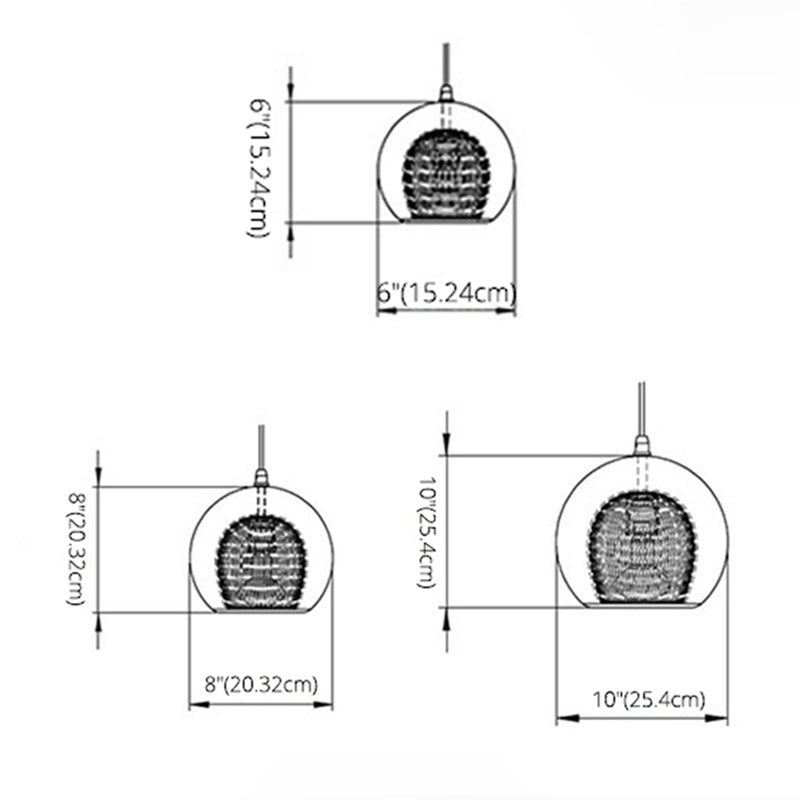 Luz colgada en forma de bola de vidrio de doble simplicidad moderna de iluminación de latón electrochado para dormitorio