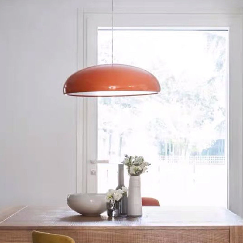 Nordic Macaroon Style Dome Shade Hanging Light Polished Aluminum Lighting Fixture for Dining Room