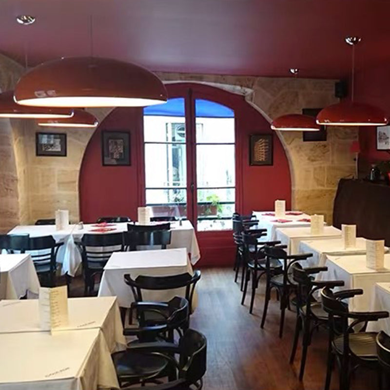 Nordic Macaroon Style Dome Shade Hanging Light Polished Aluminum Lighting Fixture for Dining Room