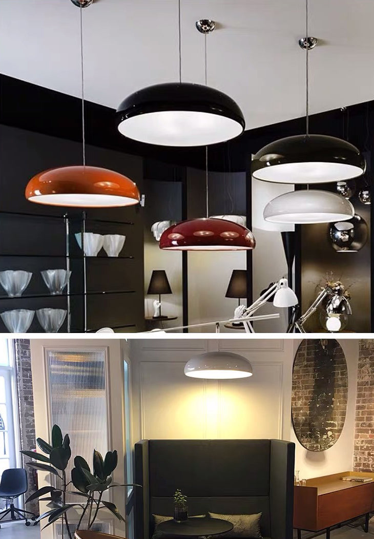 Nordic Macaroon Style Dome Shade Hanging Light Polished Aluminum Lighting Fixture for Dining Room